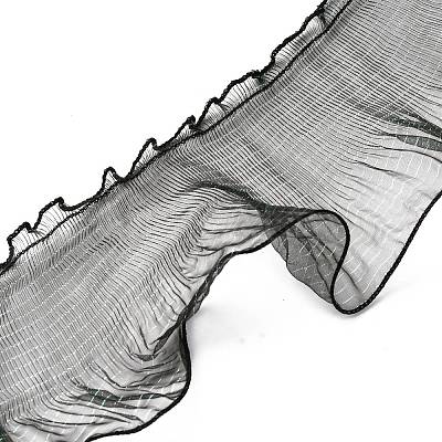 Polyester Organza Ruffled Pleated Lace Fabric Trim OCOR-WH0070-15D-1