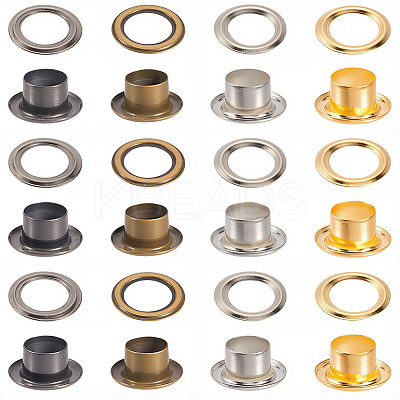 200 Sets 4 Colors Iron Grommet Eyelet Findings SCRA-GF0001-10A-03-1