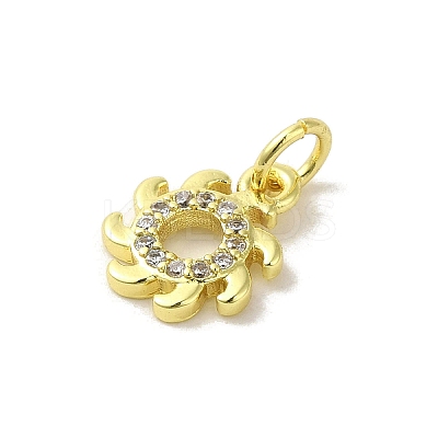Brass Micro Pave Cubic Zirconia Charms KK-M283-23F-01-1