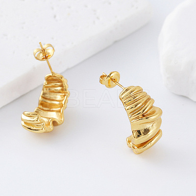 Irregular 304 Stainless Steel Twisted Stud Earrings for Women FC7299-1