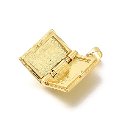 Rack Plating Brass Locket Pendants X-KK-Z086-49G-1
