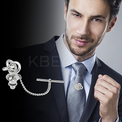 2Pcs Brass Knot Shape Tie Tack Clutch FIND-FG0001-68P-1