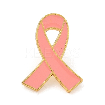 Breast Cancer Awareness Pink Ribbon Enamel Pin LS-JEWB-C014-01G-1