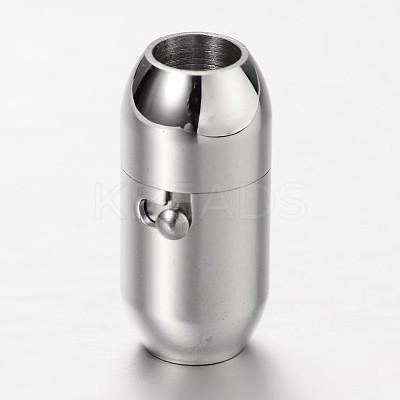 Tarnish Resistant Tube 304 Stainless Steel Magnetic Clasps with Glue-in Ends LS-STAS-I045-16-1