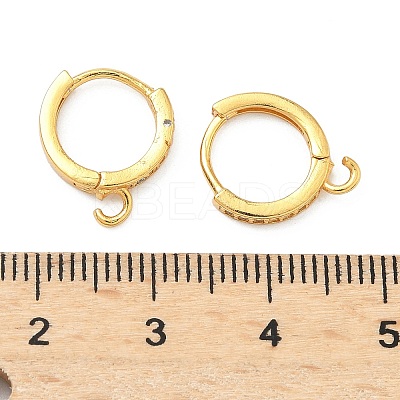 Brass Micro Pave Clear Cubic Zirconia Hoop Earring Findings KK-H532-14A-G-1