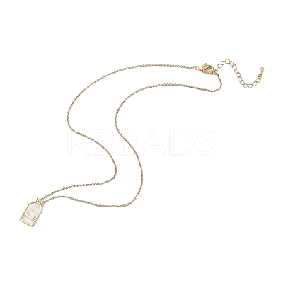 Arch Brass Pendant Necklaces LS-NJEW-H051-05G-1