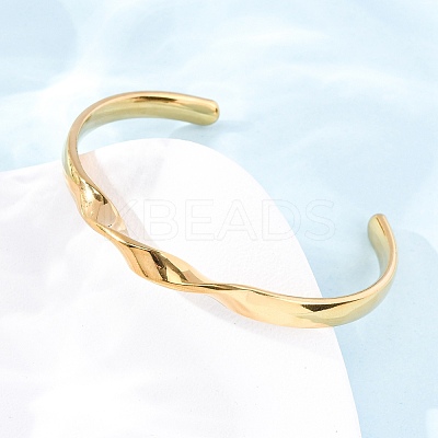 304 Stainless Steel Cuff Bangles for Women BJEW-D361-03G-1