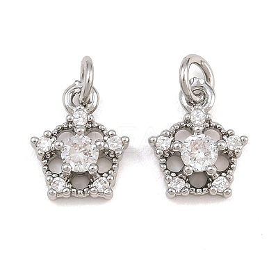 Brass Micro Pave Cubic Zirconia Charms CU-CBAA6E8-05P-02-1