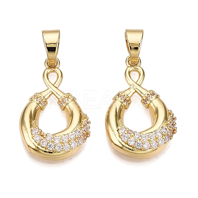 Brass Pendants with Cubic Zirconia KK-D536-13G-1