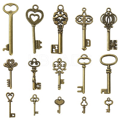 30Pcs 15 Style Tibetan Style Alloy Pendants FIND-TZ0001-02-1