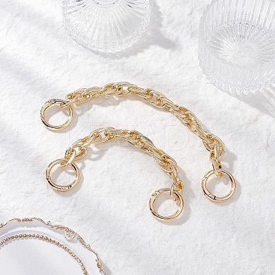 2Pcs 2 Sizes Aluminium Textured Rope Chain Bag Extension Chains FIND-JF00162-1