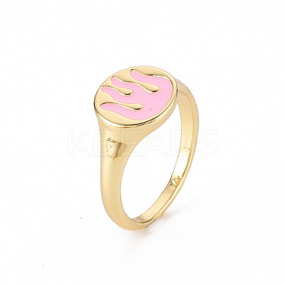 Alloy Enamel Wide Band Rings RJEW-N034-002A-RS-1