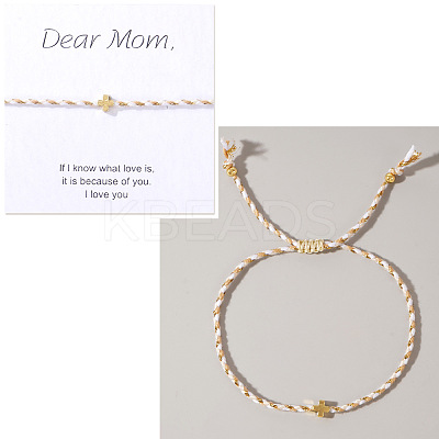 Mother's Day Adjustable Brass Bead Braided Bead Bracelets YE2550-14-1