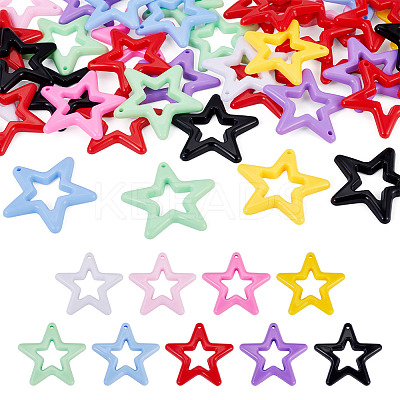 40Pcs Opaque Acrylic Pendants MACR-TA0002-84-1