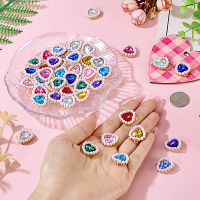 44Pcs 11 Colors Alloy Rhinestone Pendants ALRI-TA0001-27-1