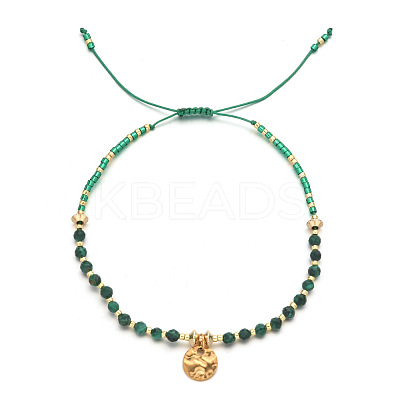 Natural Striped Agate/Banded Agate Braided Bead Bracelet FR2657-8-1