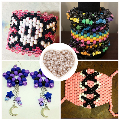 800Pcs Plastic Pearlized Beads KY-SP0001-53A-1