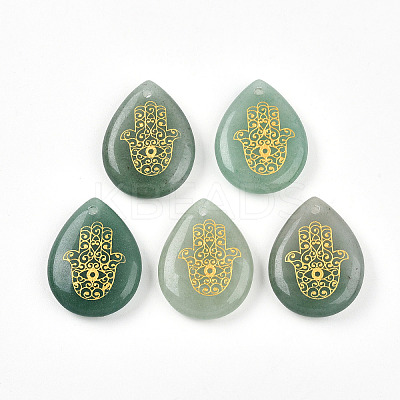 Natural Green Aventurine Pendants G-N345-05C-1