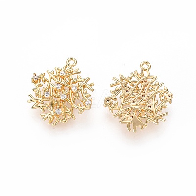 Brass Cubic Zirconia Pendants LS-ZIRC-G151-03G-1