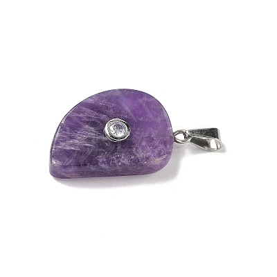 Natural Amethyst Carved Pendants G-P599-04P-08-1