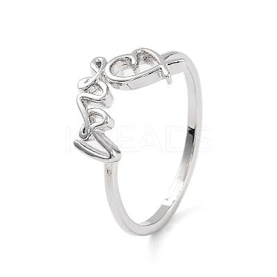 Brass Open Cuff Rings for Women RJEW-A028-01P-1