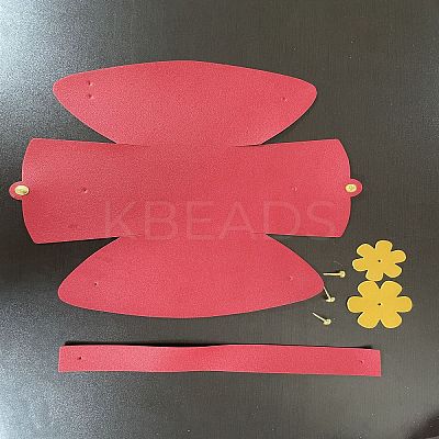 Foldable Imitation Leather Wedding Flower Candy Bags CON-WH0087-92B-1