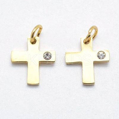 316 Surgical Stainless Steel Tiny Cross Charms STAS-K178-03G-1