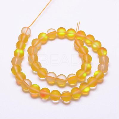 Synthetic Moonstone Beads Strands G-F142-10mm-12-1
