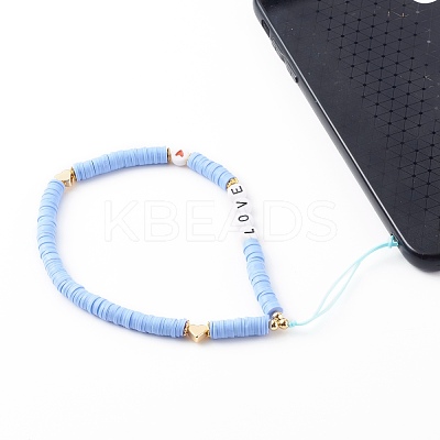 Polymer Clay Heishi Beaded Mobile Straps HJEW-JM00464-03-1