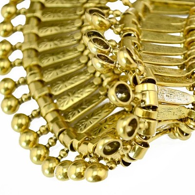 Tibetan Style Alloy Turkish Coin Tassel Chunky Bib Necklaces for Women FS-WG6DA7E-02-1