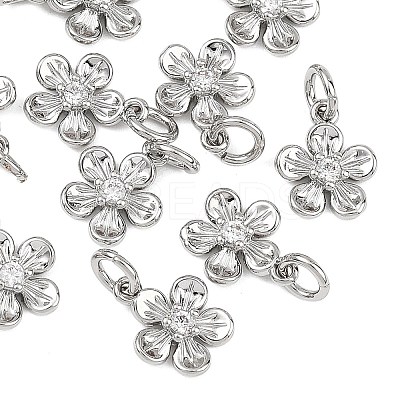 SHEGRACE Valentine's Day Brass Clear Cubic Zirconia Charms XGRQ3P737-577P-1