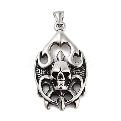 Retro 304 Stainless Steel Big Pendants STAS-I205-38AS-05-1