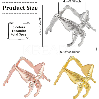 3Pcs 3 Colors Butterfly Crystal Ball Display Stand Alloy Metal Base ODIS-BC0001-11-1