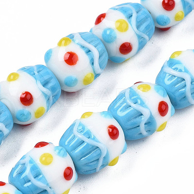 Handmade Bumpy Lampwork Beads Strands LAMP-N021-030-1