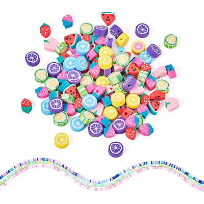 3 Strands 3 Colors Handmade Polymer Clay Beads Strands CLAY-TA0001-85-1