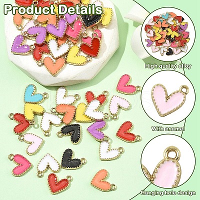 50Pcs Alloy Enamel Charms ENAM-YW0006-37-1