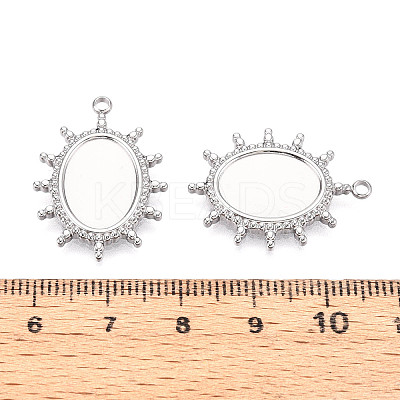 Non-Tarnish 304 Stainless Steel Pendant Cabochon Settings STAS-T065-90P-1