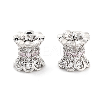 Brass Micro Pave Clear Cubic Zirconia Beads KK-P271-39B-03-1