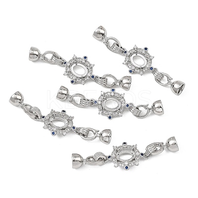 SHEGRACE Flower Brass Micro Pave Clear Cubic Zirconia Fold Over Clasps XGRQ58127-783P-1-1