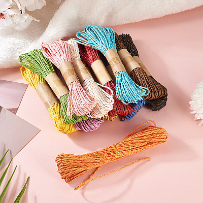12 Rolls 12 Colors Twisted Straw Paper Cords OCOR-TA0002-96-1