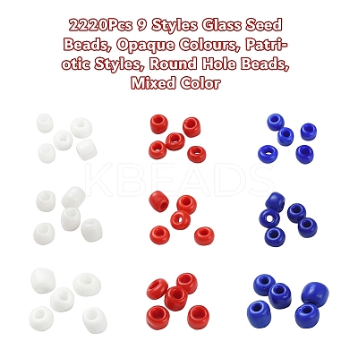 2220Pcs 9 Style Glass Seed Beads SEED-YW0001-28-1