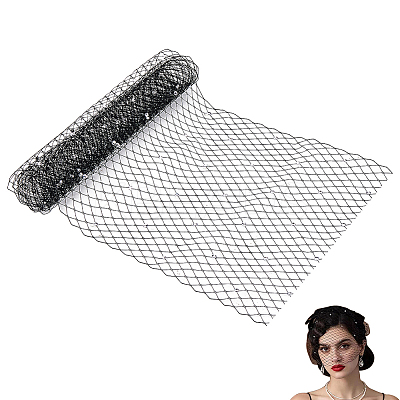 Polyester Big Eye Mesh Organza Veil DIY-WH0453-61A-1