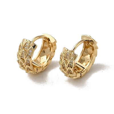 Brass Micro Pave Cubic Zirconia Hoop Earring EJEW-L271-07KCG-02-1