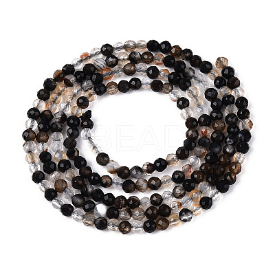 Natural Black Agate Beads Strands G-T143-09-1