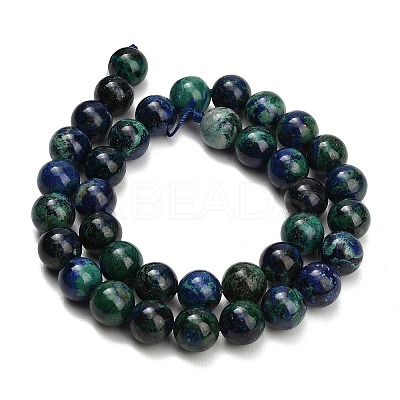 Natural Azurite Beads Strands G-G475-A04-10mm-1