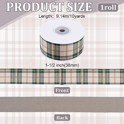 Polyester Tartan Ribbon OCOR-WH0105-098B-1