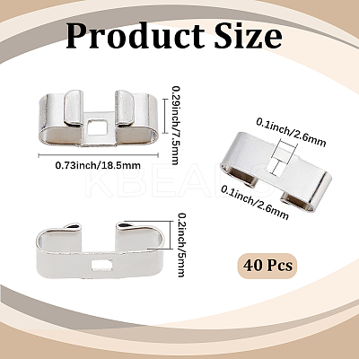40Pcs Iron Bolo Tie Slides Clasp Accessories FIND-CL0002-29-1