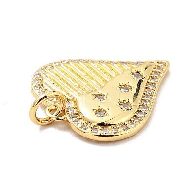 Brass Micro Pave Cubic Zirconia Pendants KK-E015-15G-1