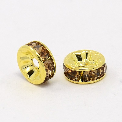 Brass Grade A Rhinestone Spacer Beads RSB035NF-05G-1