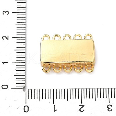 Brass Micro Pave Clear Cubic Zirconia Magnetic Slide Lock Clasps KK-Z139-10G-1